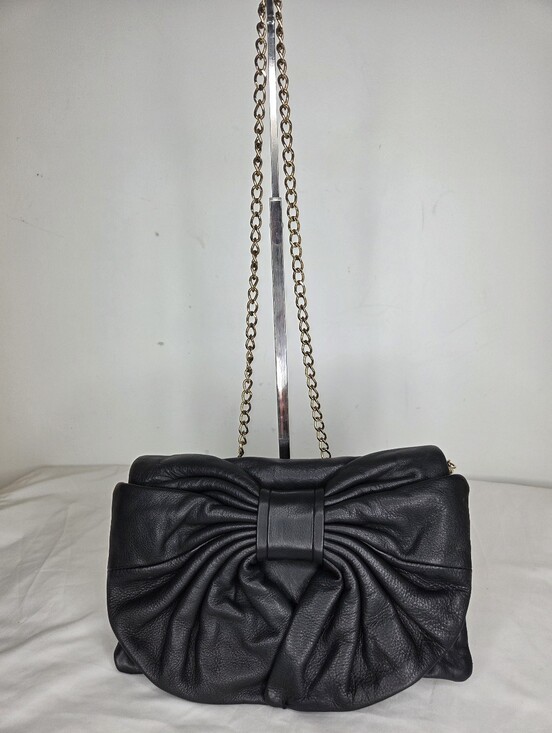 RED Valentino Handbags - Red Valentino Black Bow-Detail Leather Crossbody/Clutch Bag